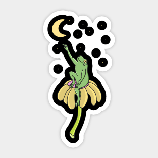 Frog and Moon Sticker